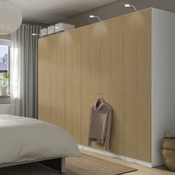 Ikea PAX / STORKLINTA - Wardrobe combination, white/ oak effect,300x60x201 cm