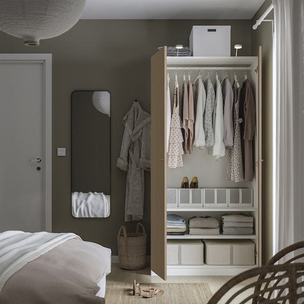 Ikea PAX / STORKLINTA - Combinazione di guardaroba, bianco/effetto rovere,100x60x201 cm