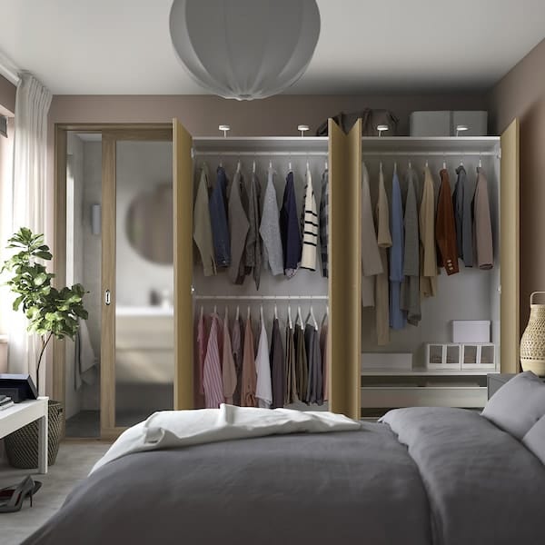 Ikea PAX / STORKLINTA - Combinazione di guardaroba, bianco/effetto rovere,200x60x201 cm