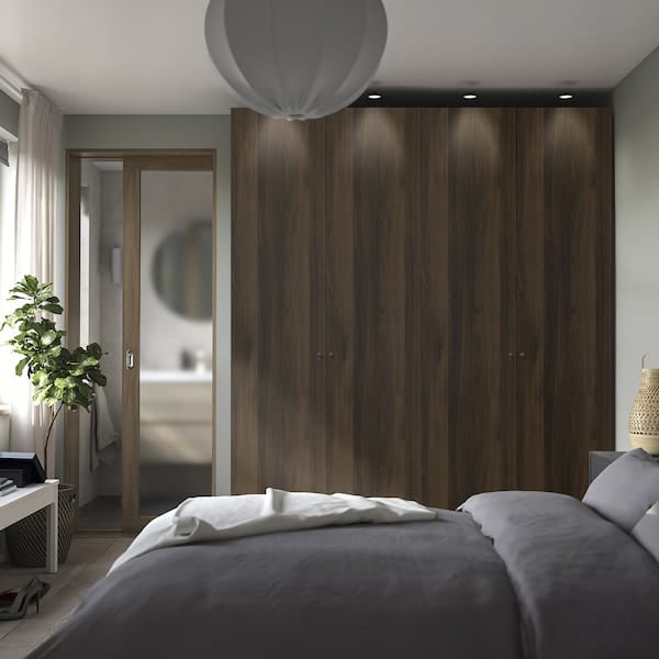 Ikea PAX / STORKLINTA - Wardrobe combination, dark grey/dark brown oak effect with stain,200x60x236 cm