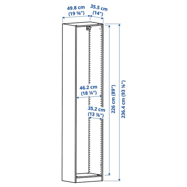Ikea PAX - Wardrobe frame, white,50x35x236 cm