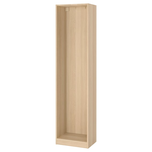 PAX wardrobe frame, white stained oak effect, 50x35x201 cm