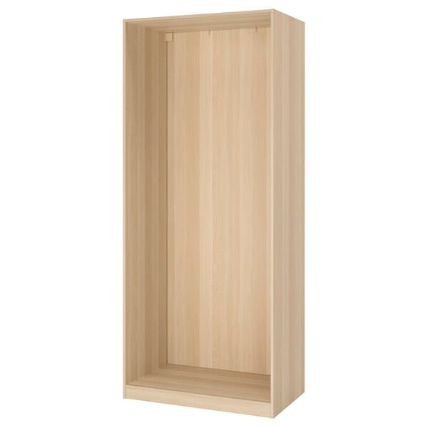PAX wardrobe frame, white stained oak effect, 100x58x236 cm