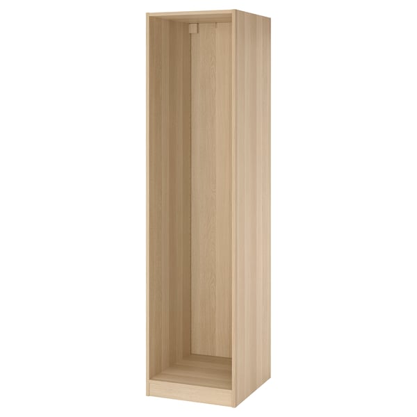 PAX wardrobe frame, white stained oak effect, 50x58x201 cm