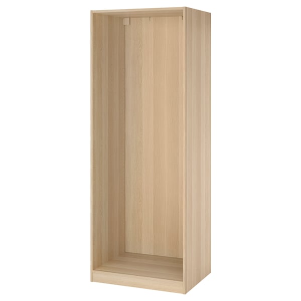 PAX wardrobe frame, white stained oak effect, 75x58x201 cm