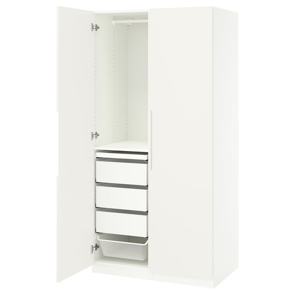 PAX / TONSTAD wardrobe combination, white/off-white, 100x60x201 cm