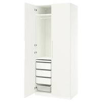 PAX / TONSTAD wardrobe combination, white/off-white, 100x60x236 cm
