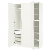 PAX / TONSTAD wardrobe combination, white/off-white, 150x60x236 cm