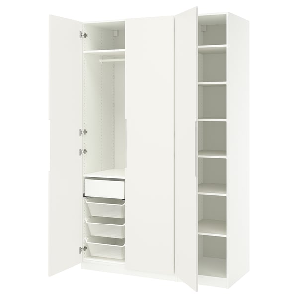 PAX / TONSTAD wardrobe combination, white/off-white, 150x60x236 cm