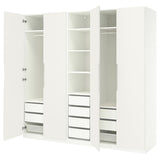 PAX / TONSTAD wardrobe combination, white/off-white, 250x60x236 cm