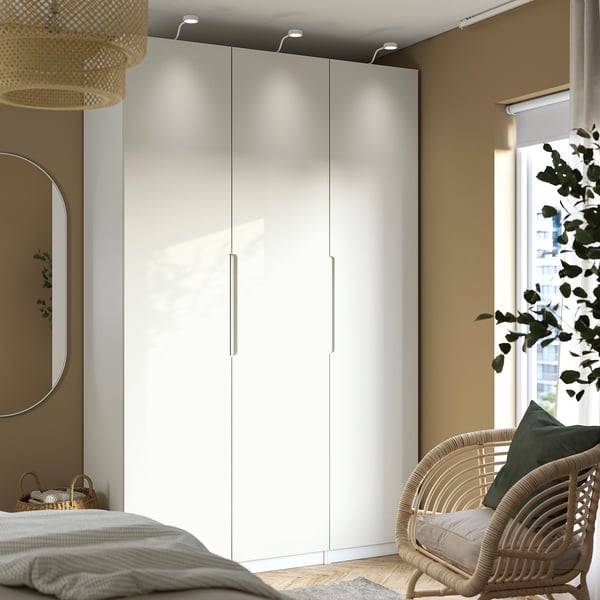 PAX / TONSTAD wardrobe combination, white/off-white, 150x60x236 cm