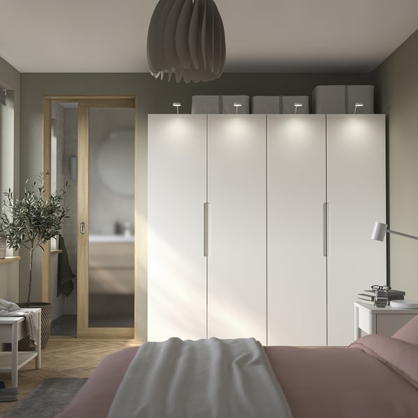 PAX / TONSTAD wardrobe combination, white/off-white, 200x60x201 cm