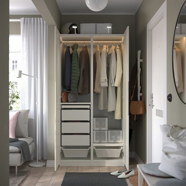 Ikea PAX / TONSTAD - Wardrobe combination, white/off-white,100x60x201 cm