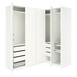 PAX / TONSTAD corner wardrobe, white/off-white, 210/160x236 cm