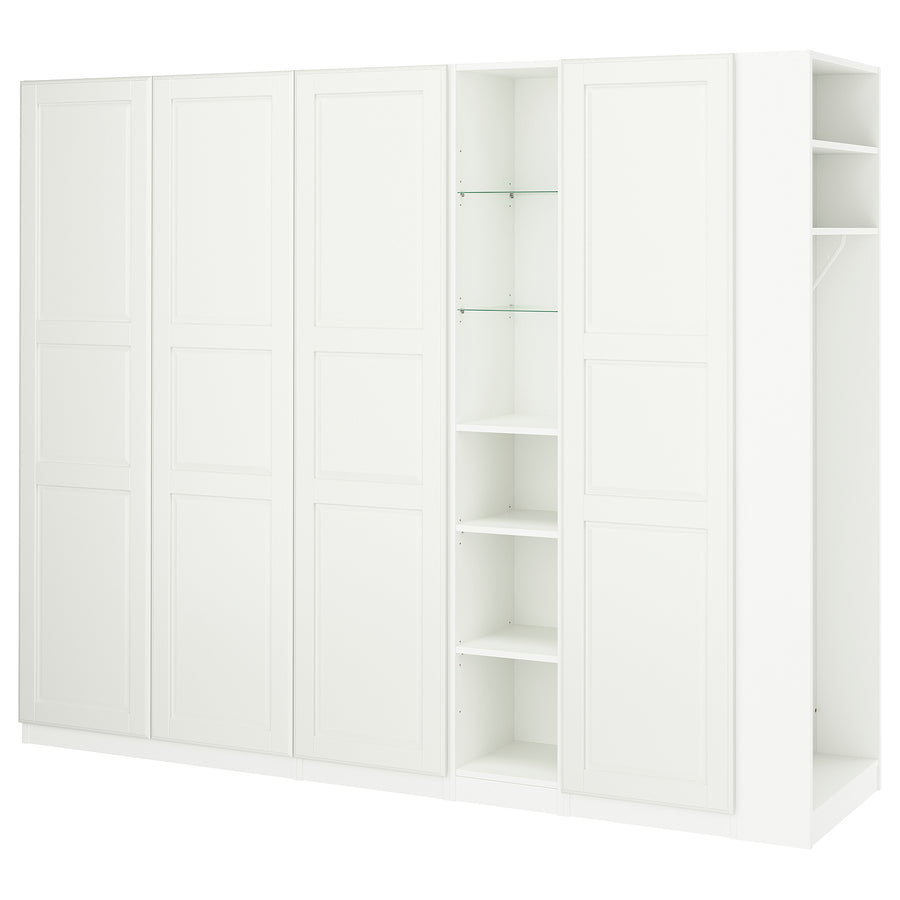 PAX / TYSSEDAL wardrobe combination, white white/white, 255x60x201 cm