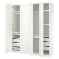 PAX / TYSSEDAL wardrobe combination, white white/white, 200x60x236 cm