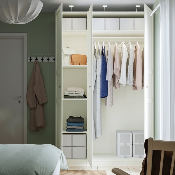 PAX / TYSSEDAL wardrobe combination, white/white, 150x60x236 cm