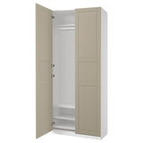 PAX / TYSSEDAL wardrobe combination, white/grey-beige, 100x38x236 cm