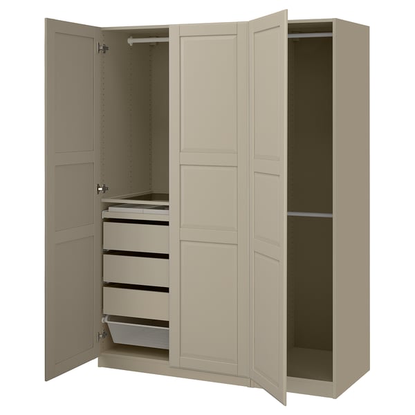 PAX / TYSSEDAL wardrobe combination, grey-beige/grey-beige, 150x60x201 cm
