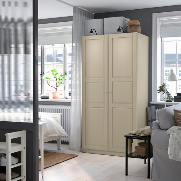PAX / TYSSEDAL wardrobe combination, grey-beige/grey-beige, 100x60x201 cm