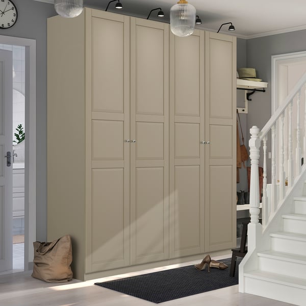 PAX / TYSSEDAL wardrobe combination, grey-beige/grey-beige, 200x60x236 cm