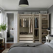 PAX / TYSSEDAL wardrobe combination, grey-beige/grey-beige, 200x60x201 cm