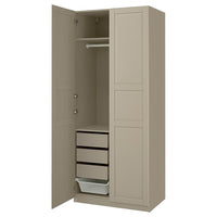 PAX / TYSSEDAL wardrobe combination, grey-beige/grey-beige, 100x60x236 cm