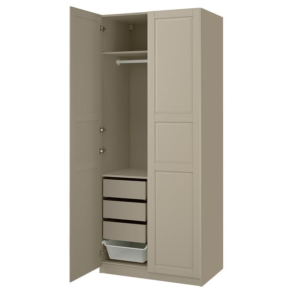 PAX / TYSSEDAL wardrobe combination, grey-beige/grey-beige, 100x60x236 cm
