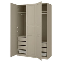 PAX / TYSSEDAL wardrobe combination, grey-beige/grey-beige, 150x60x236 cm