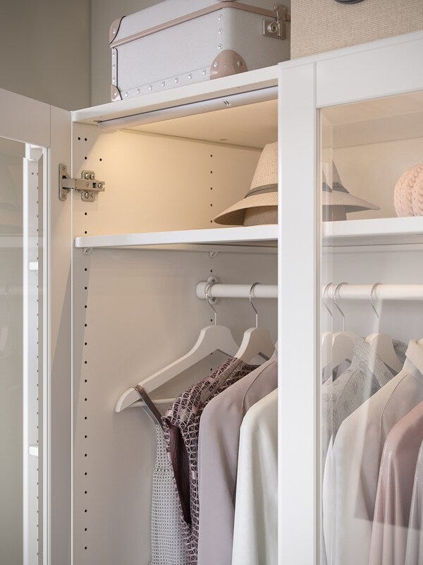Ikea PAX / TYSSEDAL - Wardrobe, white/glass white,200x60x236 cm