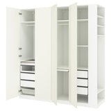 PAX / VIKANES wardrobe combination, white white/white, 220x60x236 cm
