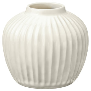 PELARBJÖRK vase, white, 14 cm