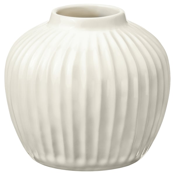 PELARBJÖRK vase, white, 14 cm