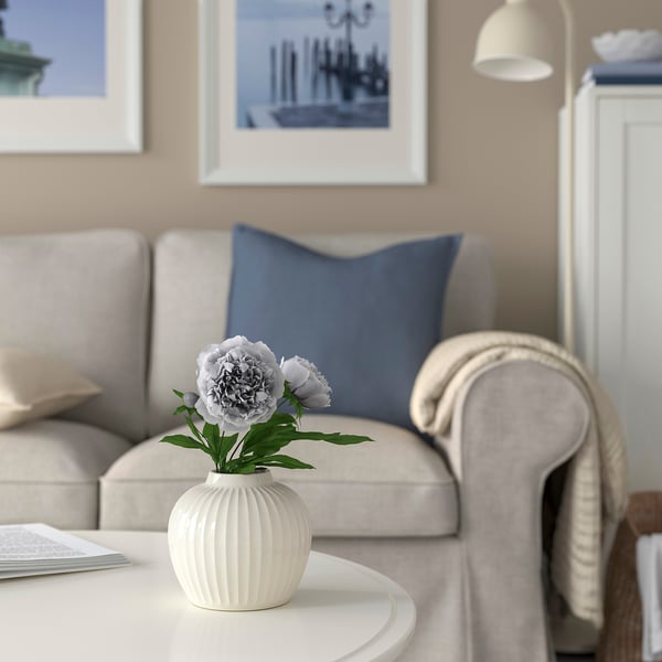 PELARBJÖRK vase, white, 14 cm