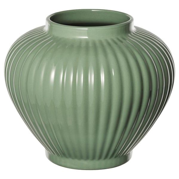 PELARBJÖRK vase, grey-green, 20 cm