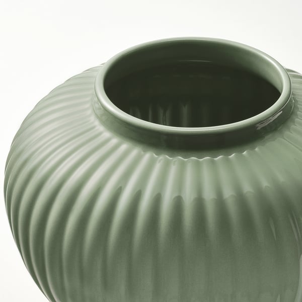 PELARBJÖRK vase, grey-green, 20 cm