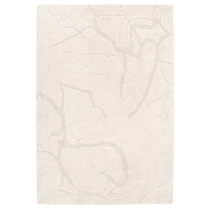 PELARKÖRSBÄR rug, low pile, light beige/leaf pattern, 160x230 cm