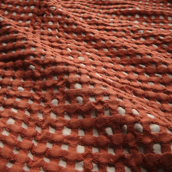 PELARTUJA bedspread, red-brown/beige, 230x250 cm