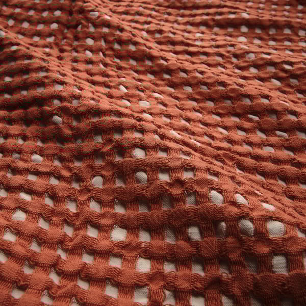 PELARTUJA bedspread, red-brown/beige, 230x250 cm
