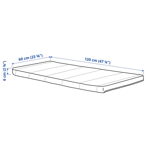 PELLEPLUTT foam mattress for cot, 60x120x6 cm