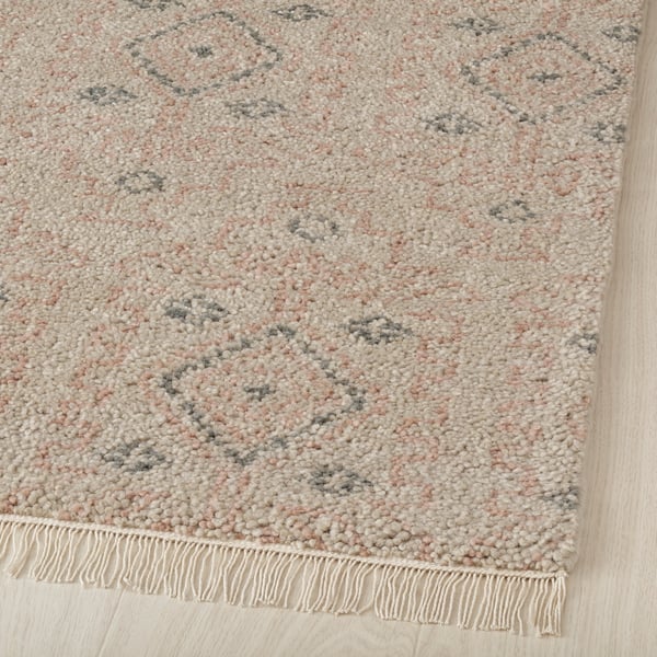 PENSELRÅG rug, low pile, grey/beige/handmade, 170x240 cm