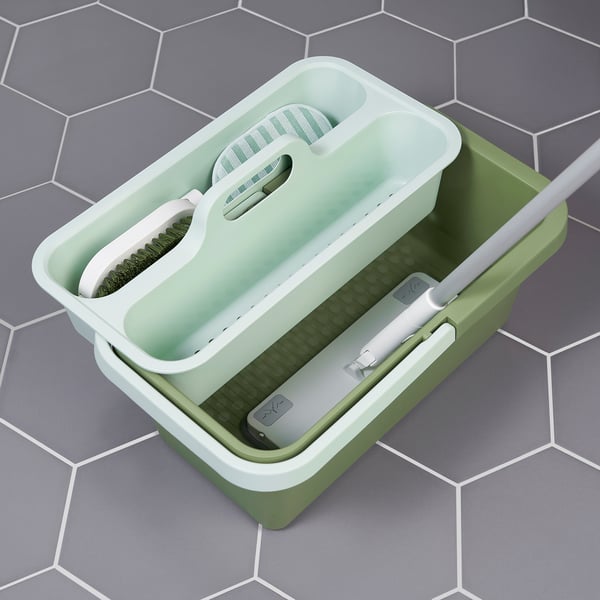 PEPPRIG cleaning bucket and caddy, green