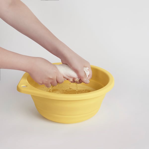PEPPRIG wash-tub, foldable/yellow, 27 cm
