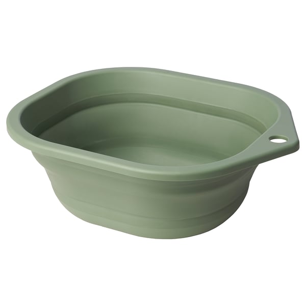 PEPPRIG wash-tub, foldable/green, 10 l