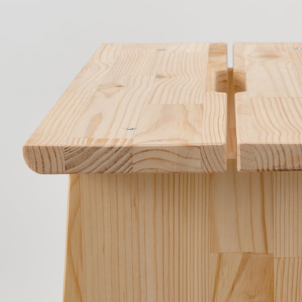 PERJOHAN stool with storage, pine, 49x45x28 cm