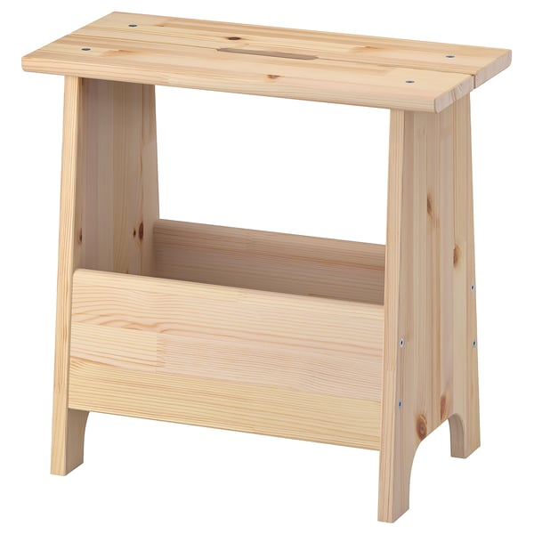 PERJOHAN stool with storage, pine, 49x45x28 cm