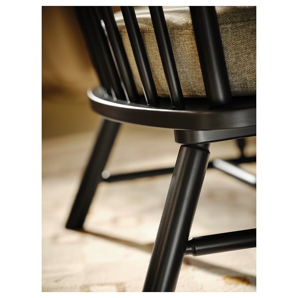 PERSBOL armchair, black/Tibbleby beige/grey, 58x57x70 cm