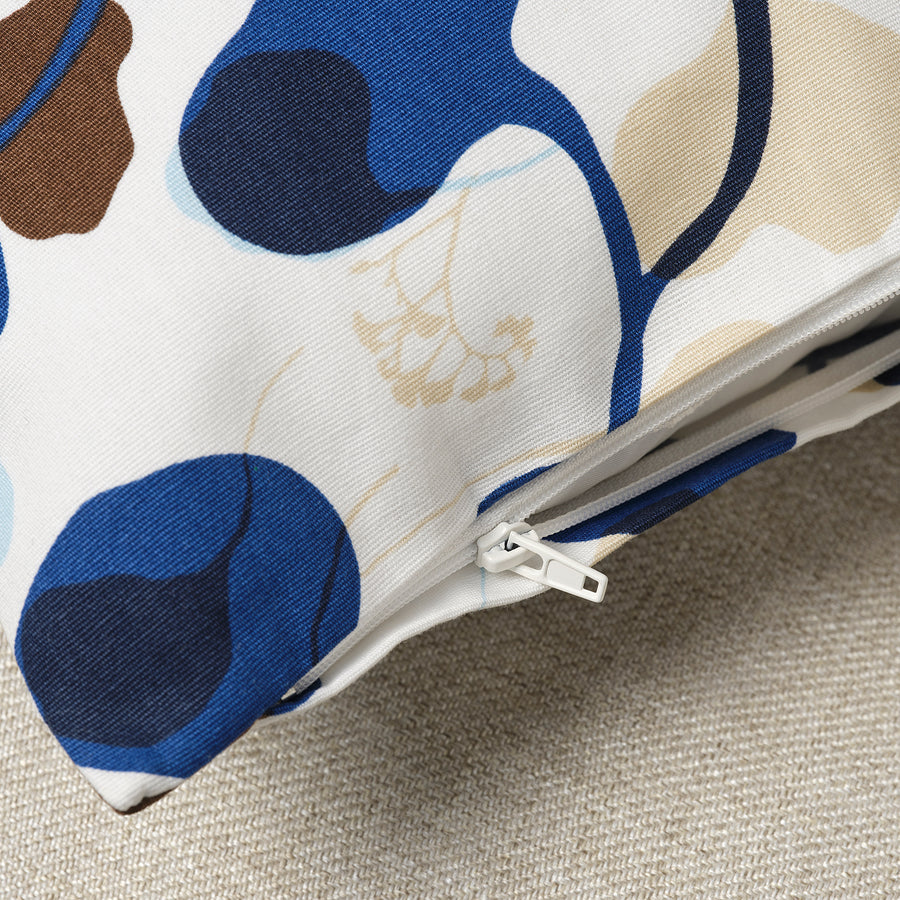 PERSIKOTRÄD cushion cover, blue/leaf, 40x58 cm