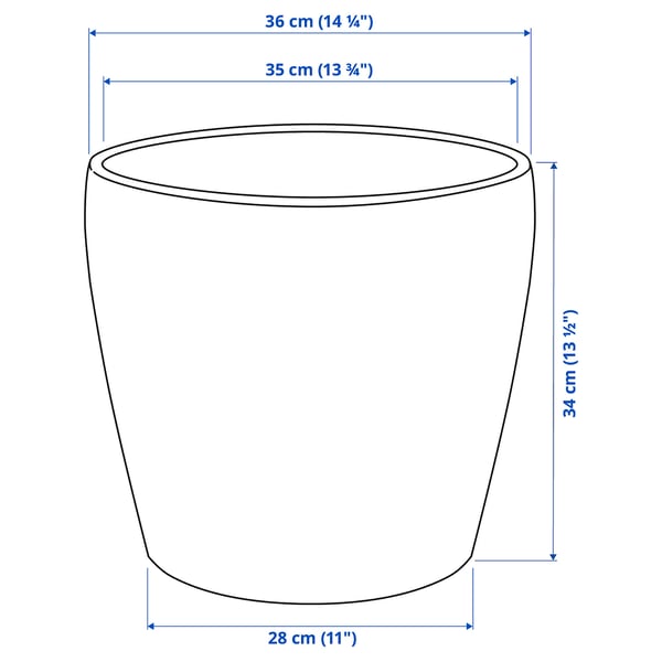 PERSILLADE plant pot, dark grey, 32 cm