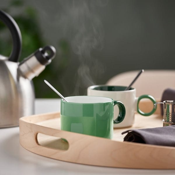 Ikea PIGGÅL - Mug, white/green, 30 cl